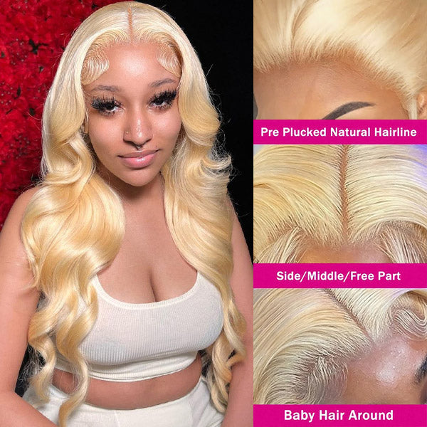 613 Blonde Body Wave 5x5 Lace Front Wig HD Glueless Human Hair Wigs