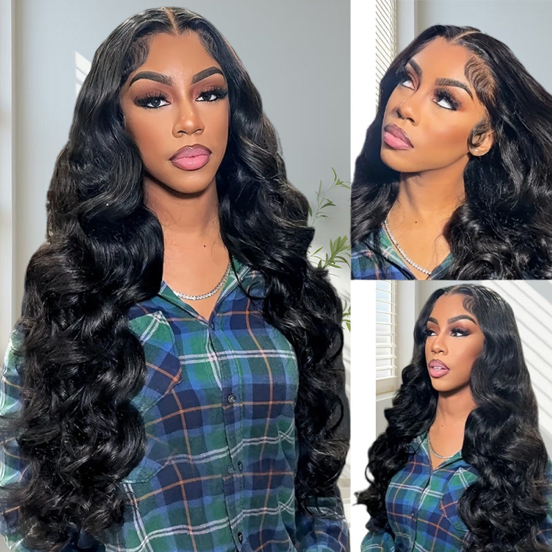 Hairsmarket Put On And Go Glueless Lace Human Hair Wigs 13x4 Body Wave Wig with Breathable Cap Beginner Friendly