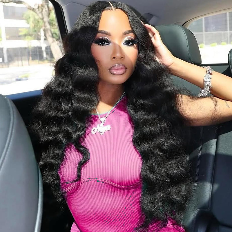Hairsmarket Glueless 13x6 Lace Frontal Wig Body Wave Pull and Go Drawstring Human Hair Wigs
