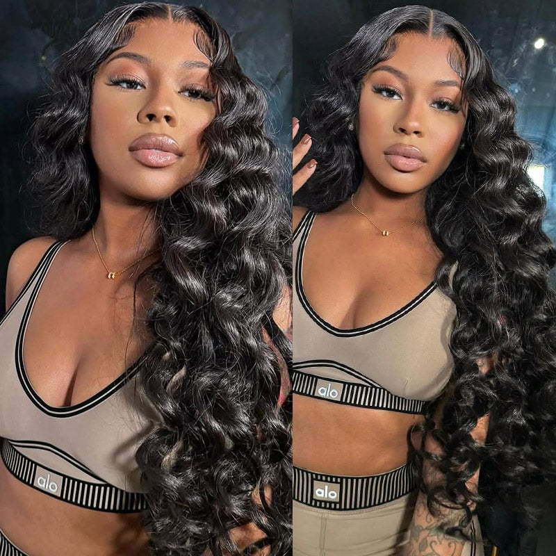 Hairsmarket Loose Wave Wigs Virgin Human Hair 13x4 HD Lace Front Wigs Pre Plucked Human Hair Wigs For Women