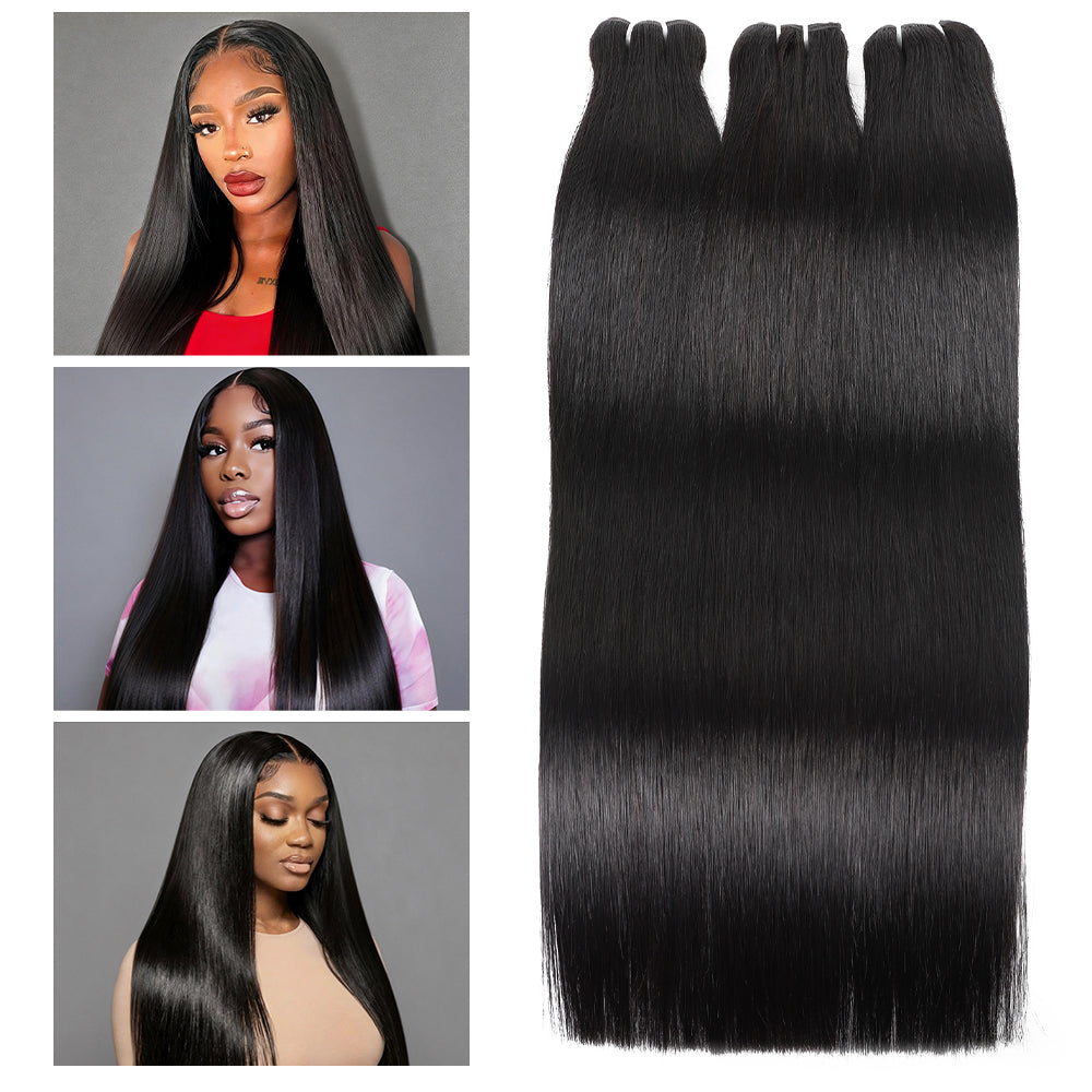 Hairsmarket Brazilian Straight Hair Bundles 12A Unprocessced Virgin 100% Human Hair Extensions 1 Pc/3 Pcs