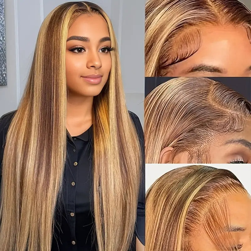 30"=$185|13x6 P4/27 Color HD Lace Front Wigs Pre Plucked HD Lace Frontal Wig Pre Bleach Knots Human Hair Wig