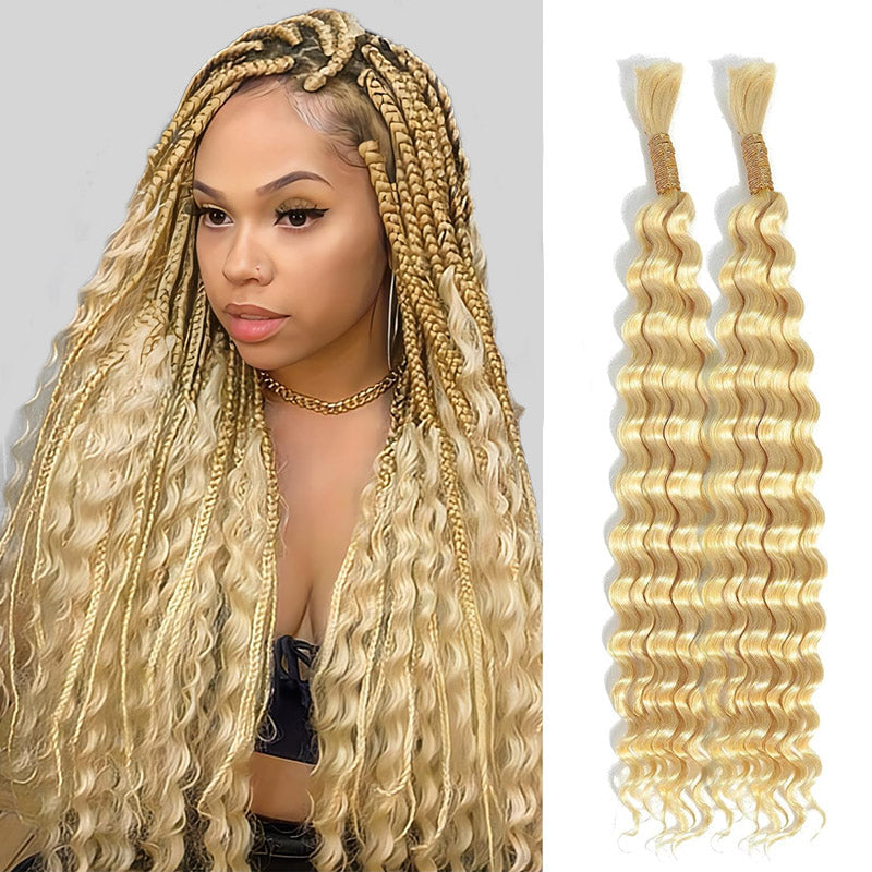 Hairsmarket 613 Blonde Deep Wave Bulk Human Hair For Braiding 100% Virgin Bulk Human Hair Extensions For Braiding