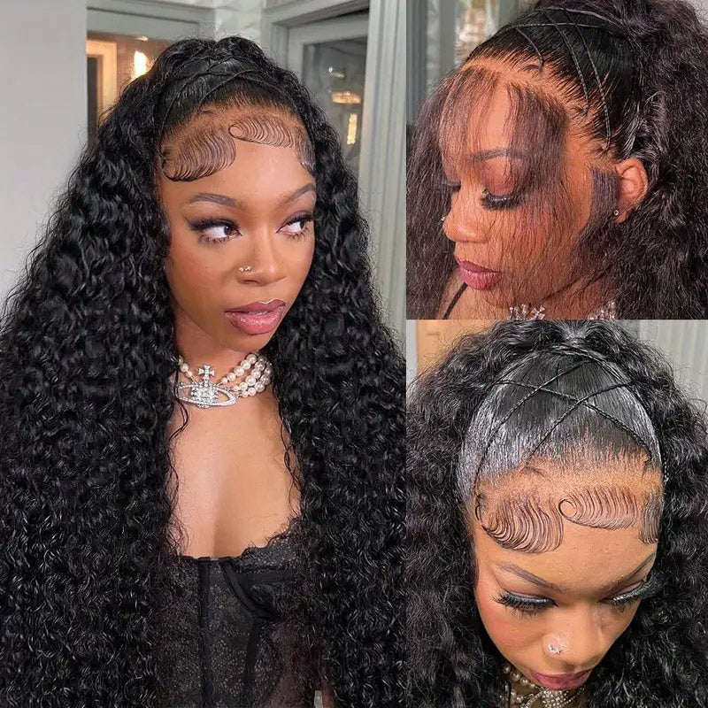 30“=$179 | Hairsmarket 13x6 HD Lace Front Wig Deep Wave HD Lace Frontal Wig Pre Plucked & Pre Bleach Glueless Human Hair Wig
