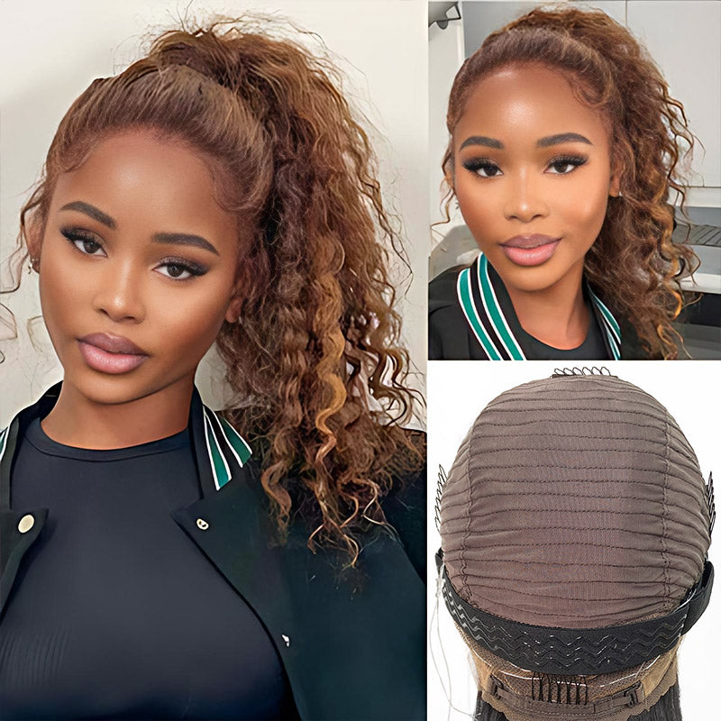 Hairsmarket Invisi-Strap Snug Fit 360 HD Transparent Lace Front Wig P4/27 Highlight Lace Human Hair Wig