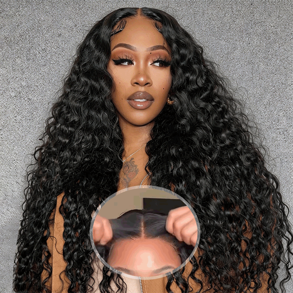 Hairsmarket 13x4 HD Lace Full Lace Frontal Wig Water Wave Human Hair Wigs Undetectable Lace 250% Density