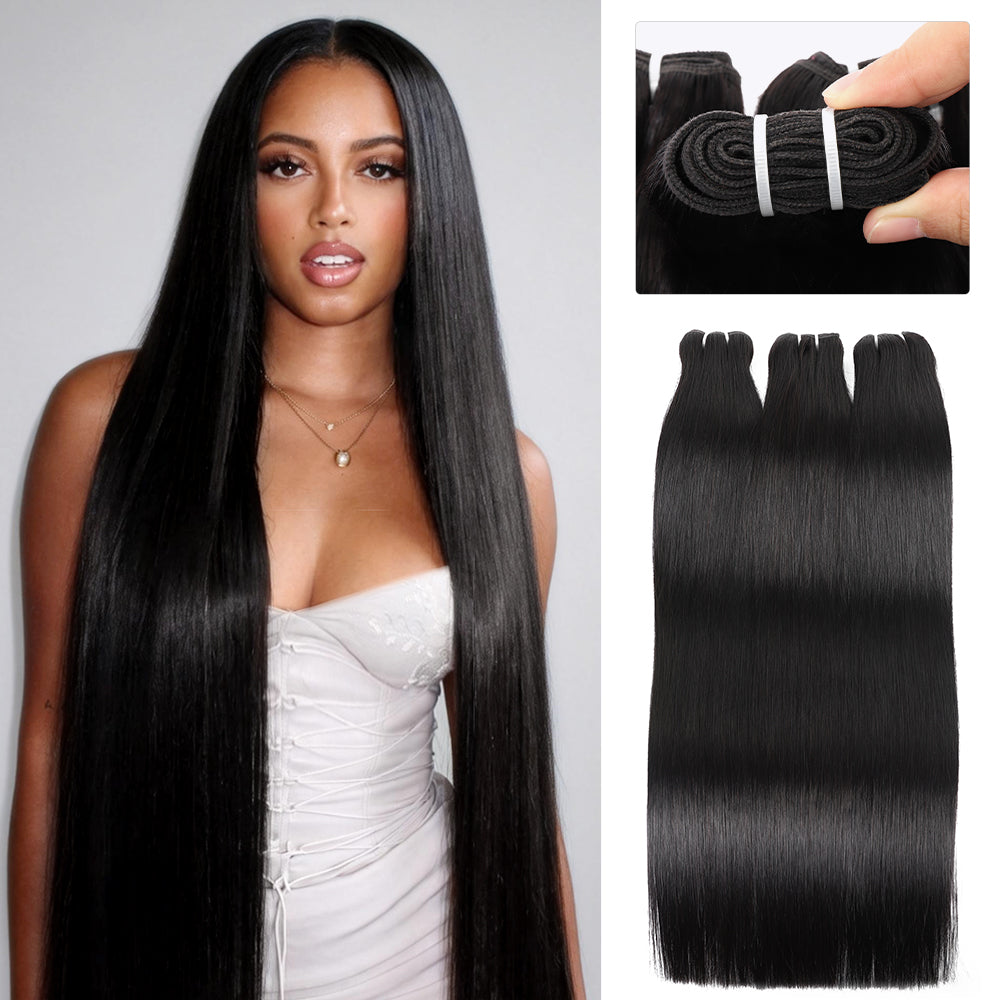 Hairsmarket 12A Straight Hair Bundles With 4x4 Lace Closure Unprocessced Virgin 100% Human Hair Extensions