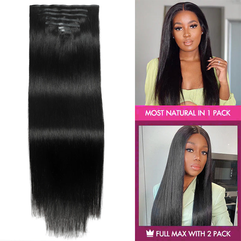 Hairsmarket Straight Clip In Hair Extension 100% Human Hair 135g 9 Pcs/ 7 Pcs