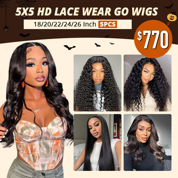Wholesale | Pre-Cut Lace,Pre-Plucked, Bleahed Knots 5x5 HD Lace Wear And Go Wigs