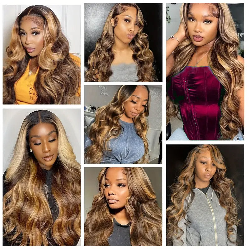 30"=$185|13x6 P4/27 Color HD Lace Front Wigs Pre Plucked HD Lace Frontal Wig Pre Bleach Knots Human Hair Wig