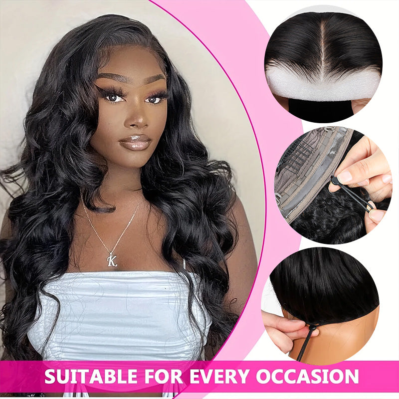 Hairsmarket Put On And Go Glueless Lace Human Hair Wigs 13x4 Body Wave Wig with Breathable Cap Beginner Friendly