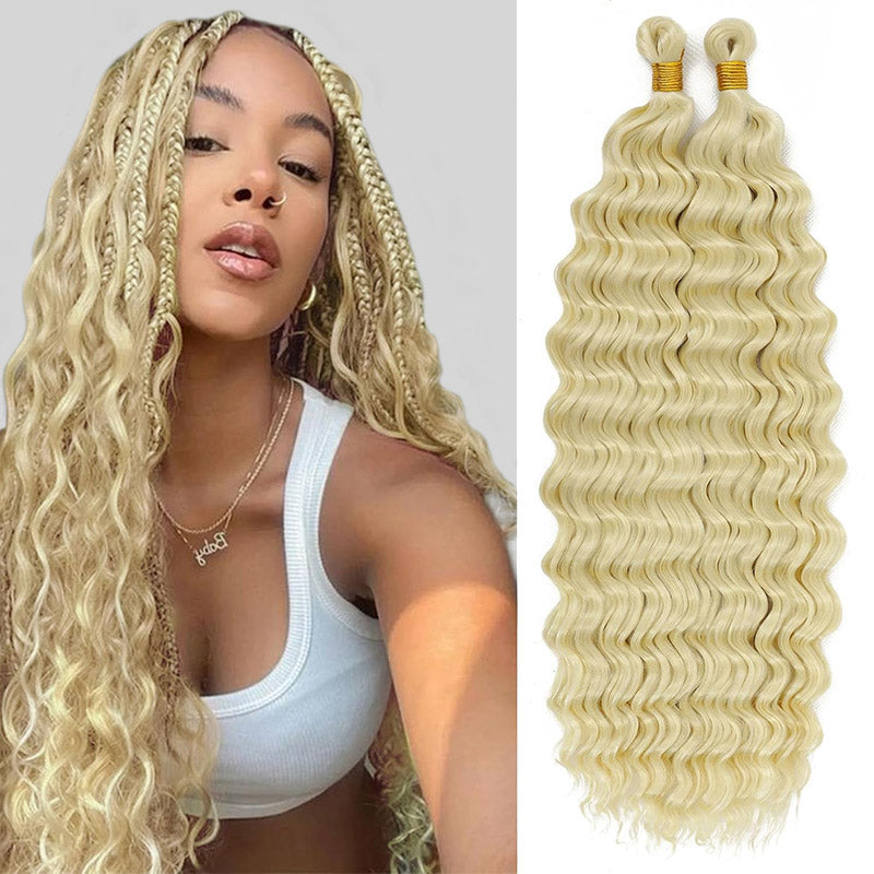 Hairsmarket 613 Blonde Deep Wave Bulk Human Hair For Braiding 100% Virgin Bulk Human Hair Extensions For Braiding