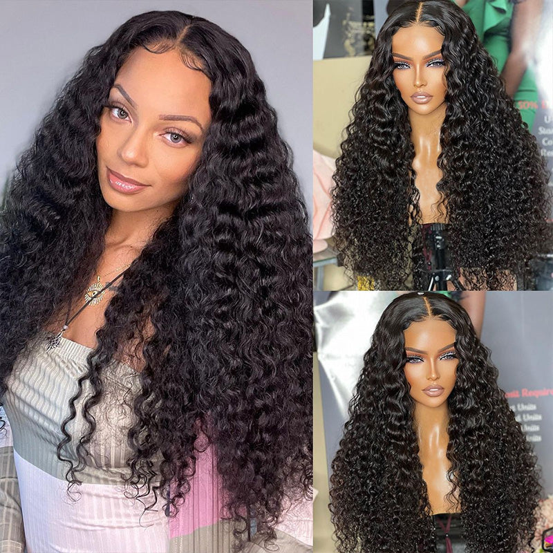 Hairsmarket Glueless Wigs 13x4 HD Lace Frontal Wigs Curly Human Hair Wigs 30 Inch Invisi Strap Wear And Go Wig