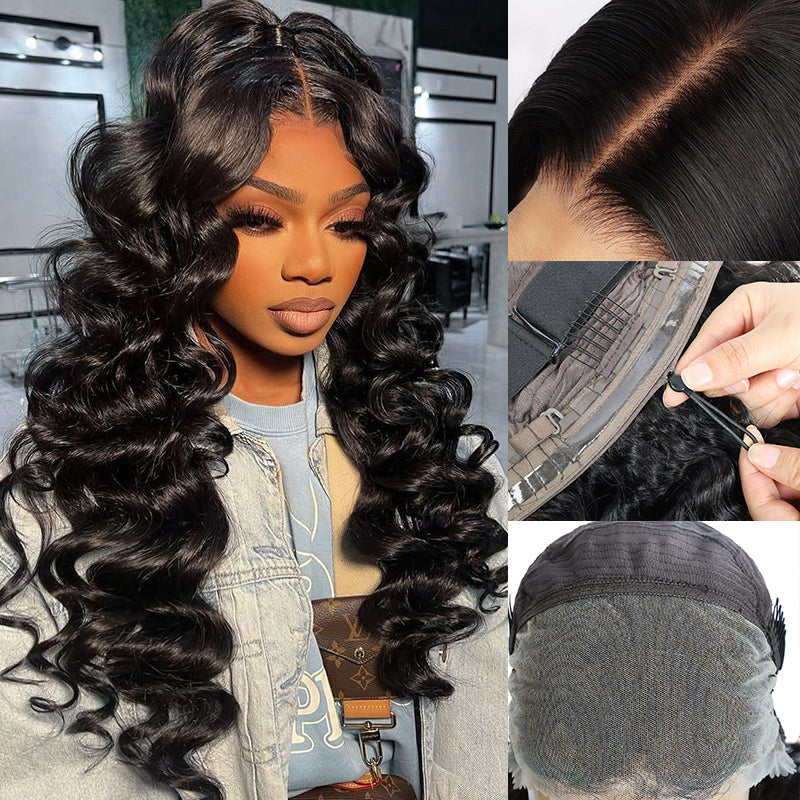 Hairsmarket Easi-Drawstring Loose Deep 13x6 Full Lace Front Wig Hand Tied Beginner Friendly Human Hair Wigs