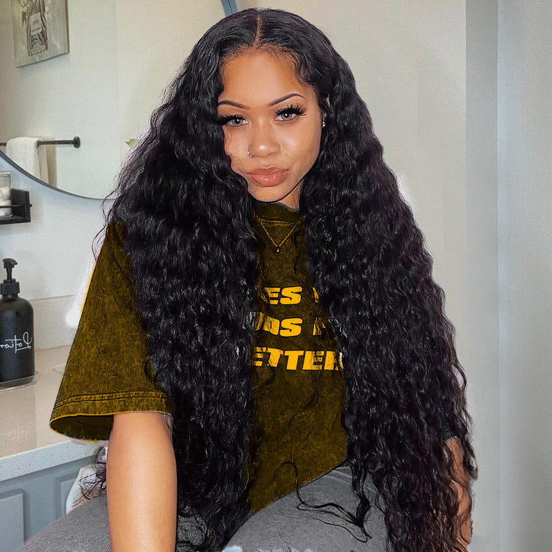 Hairsmarket Pre-Everything 13x4 Lace Front Wig Buy Wig Get A Free Bundle Straight Body Wave Deep Wave Wig