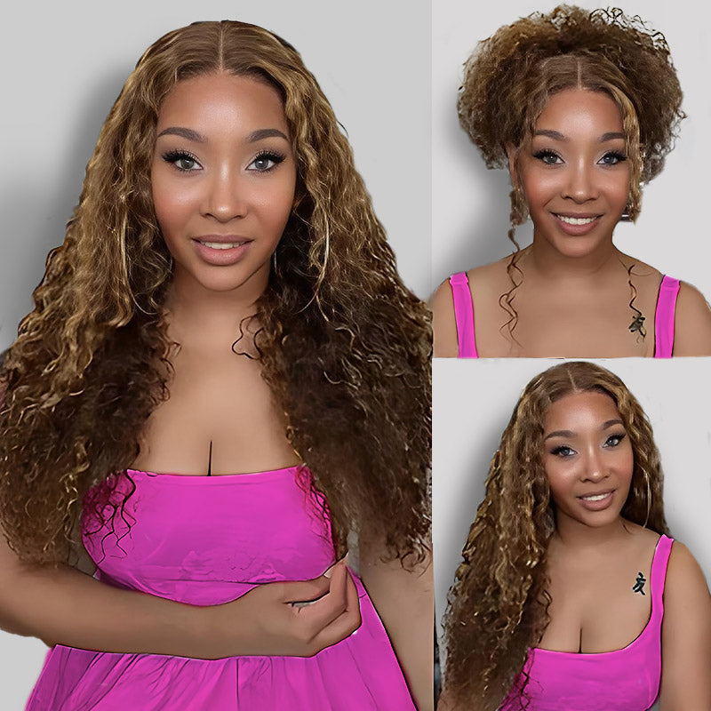 Hairsmarket Invisi-Strap Snug Fit 360 HD Transparent Lace Front Wig P4/27 Highlight Lace Human Hair Wig