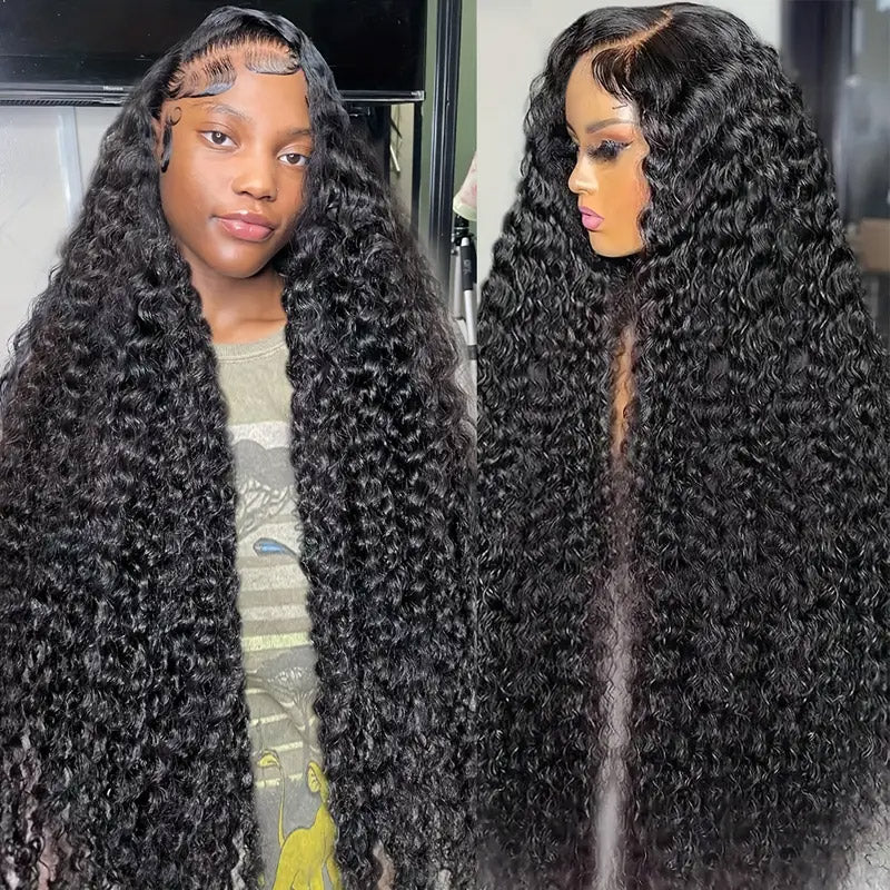 30“=$179 | Hairsmarket 13x6 HD Lace Front Wig Deep Wave HD Lace Frontal Wig Pre Plucked & Pre Bleach Glueless Human Hair Wig