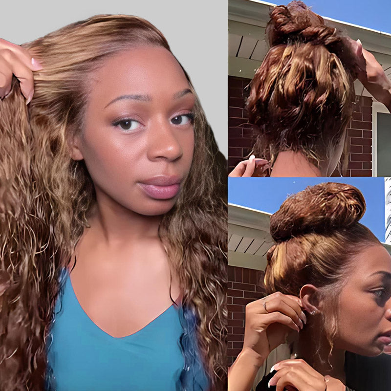 Hairsmarket Invisi-Strap Snug Fit 360 HD Transparent Lace Front Wig P4/27 Highlight Lace Human Hair Wig