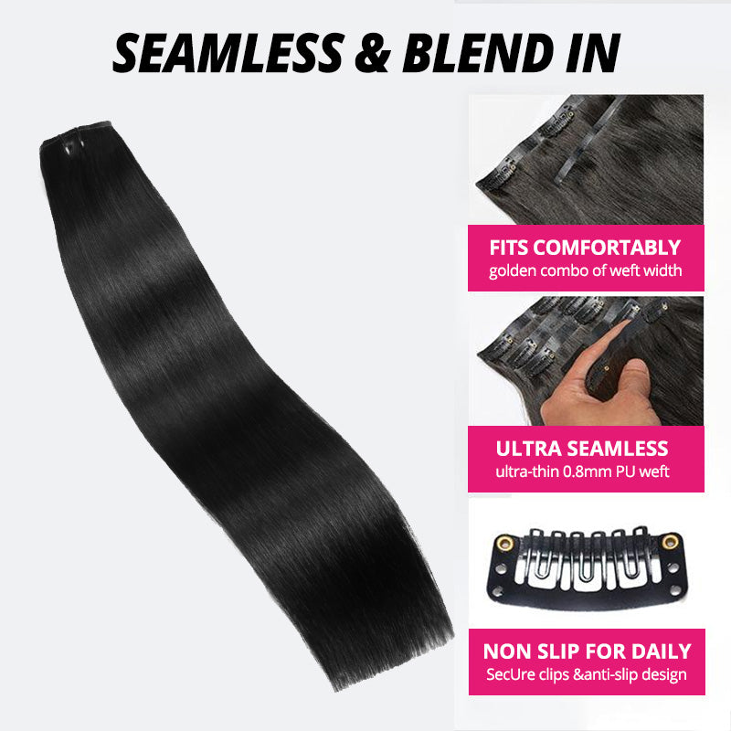 Hairsmarket Straight Clip In Hair Extension 100% Human Hair 135g 9 Pcs/ 7 Pcs