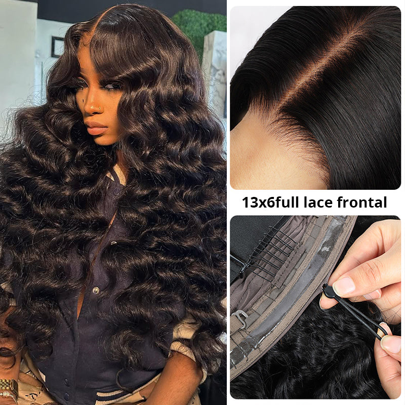Hairsmarket Easi-Drawstring Loose Deep 13x6 Full Lace Front Wig Hand Tied Beginner Friendly Human Hair Wigs