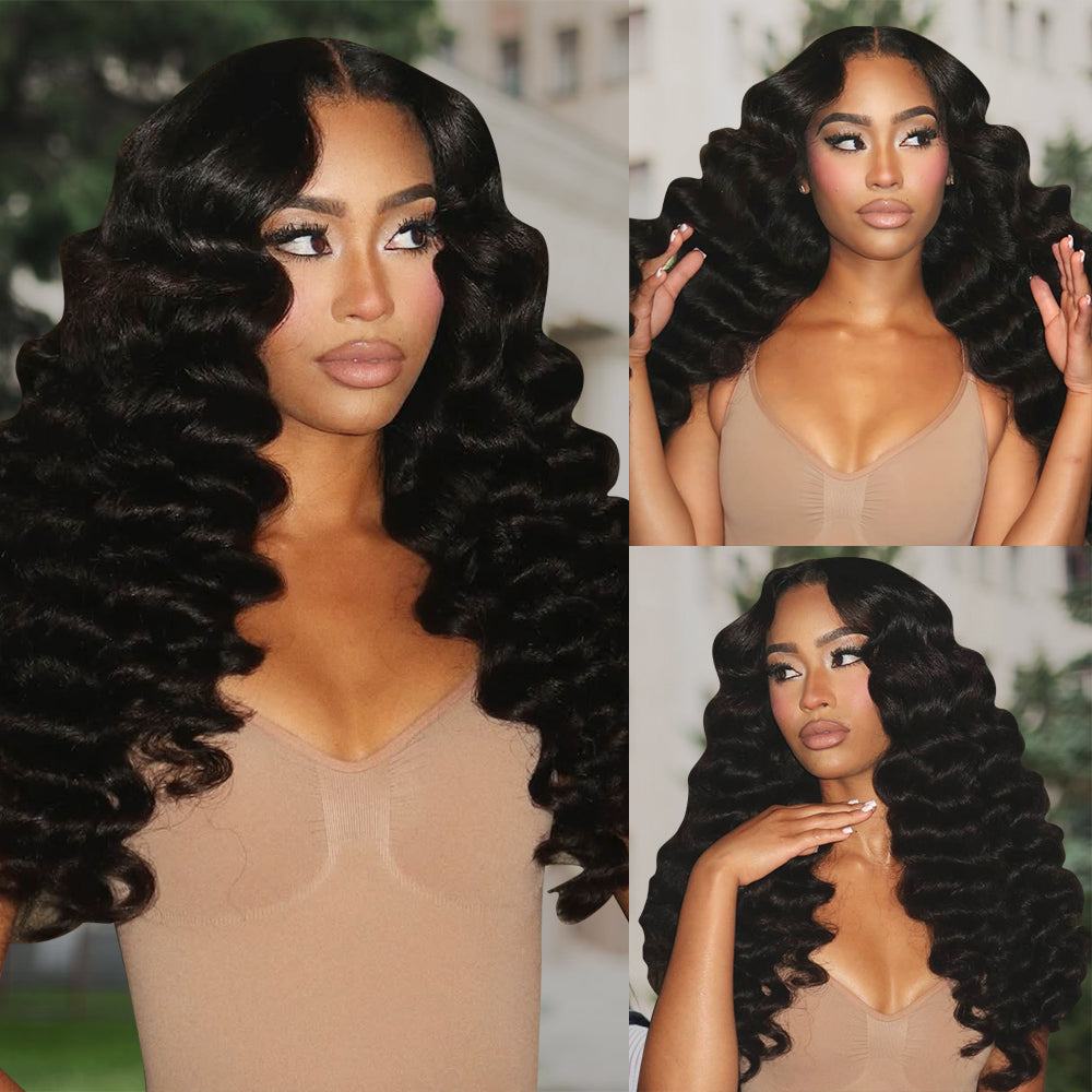 Hairsmarket Loose Deep Wave Wig 13x4 Lace Front Wigs HD Lace Wigs Unprocessed Human Hair Wigs Pre Plucked Everything
