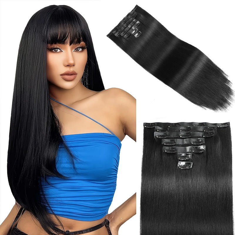 Hairsmarket Straight Clip In Hair Extension 100% Human Hair 135g 9 Pcs/ 7 Pcs