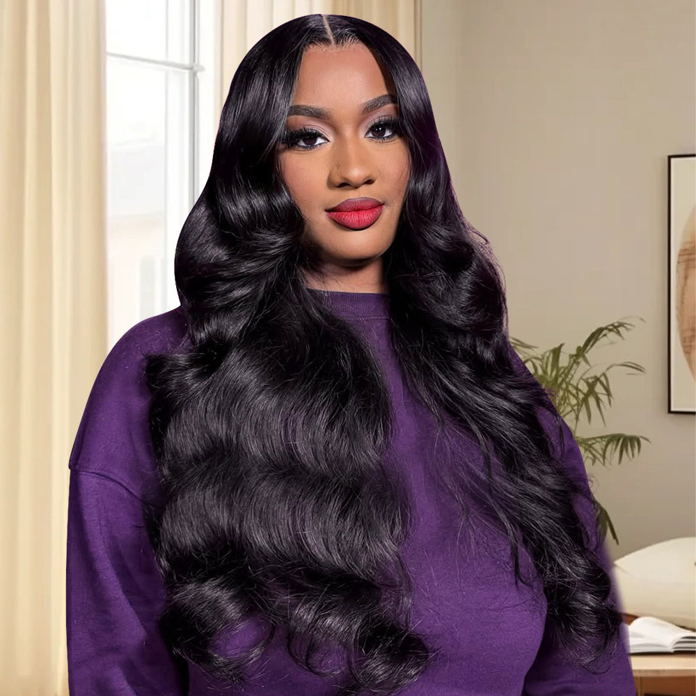 Body Wave Long Length Human Hair Wig 13x4 HD Transparent Lace Front Wigs Body Wave Frontal Wig 250% High Density Wig