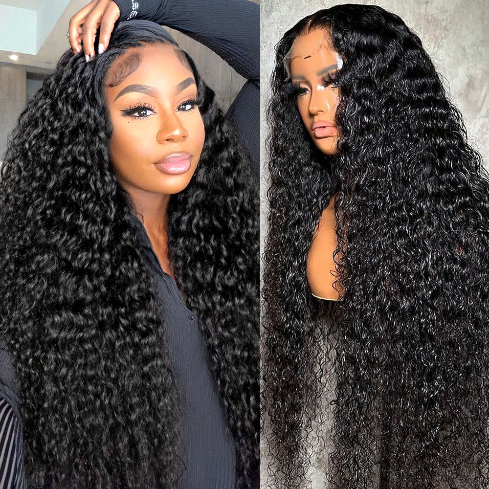Hairsmarket 40 Inch Human Hair Wig Water Wave 13x4 Lace Front Wigs Wet And Wavy Glueless Pre Plucked HD Lace Wigs
