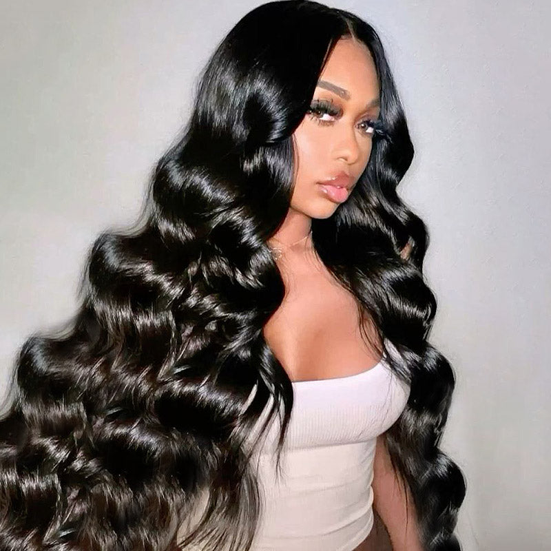 Hairsmarket 13x6 HD Lace Front Wig Pre Plucked & Pre Bleach Glueless Wig Body Wave Human Hair Wig 180% Density