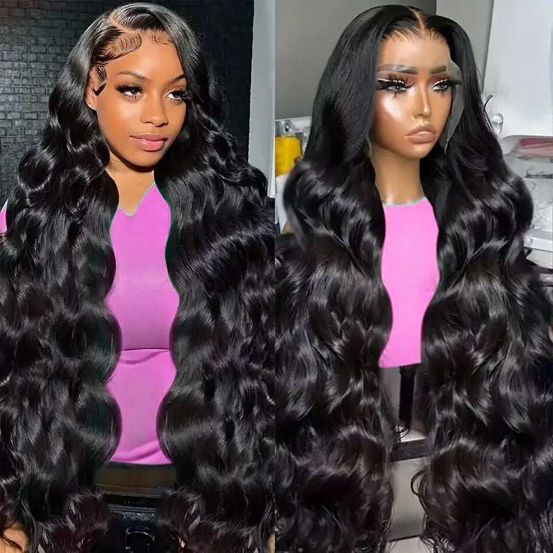 Hairsmarket 13x6 HD Lace Front Wig Pre Plucked & Pre Bleach Glueless Wig Body Wave Human Hair Wig 180% Density