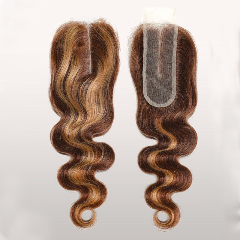 Hairsmarket Highlight Body Wave 100% Human Hair 3 Bundles With 2*6 Lace Closure