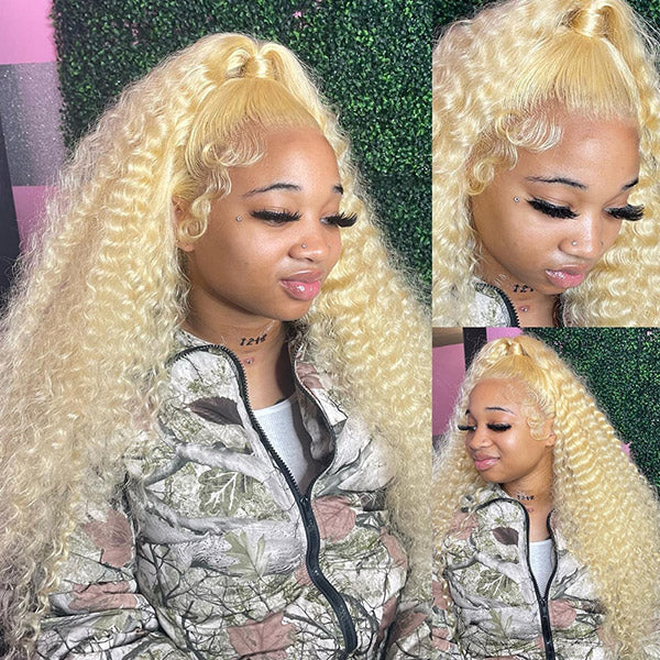 (Bogo Free)Hairsmarket 613 Blonde Glueless Wig 13x4 Lace Front Wigs Deep Wave/Body Wave/Straight Human Hair Wigs