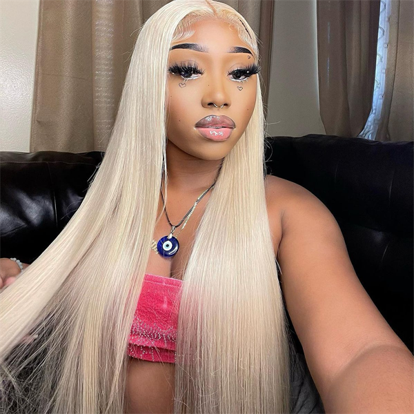 Hairsmarket 613 Blonde 13x6 Lace Front Wigs Straight Human Hair HD Lace Front Wigs Barbie Hair Style 180% Density
