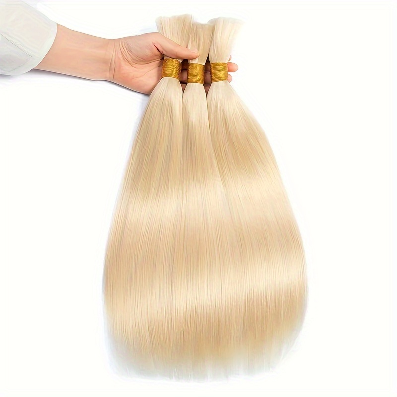 Bulk Human Hair For Braiding 613 Blonde Hair Straight Human Hair 1/3/4 Bundles