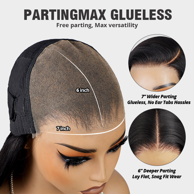 Hairsmarket Loose Deep Wave Put On and Go Glueless Lace Wigs 7x6 Bye Bye Knots Pre Cut Human Hair Wig