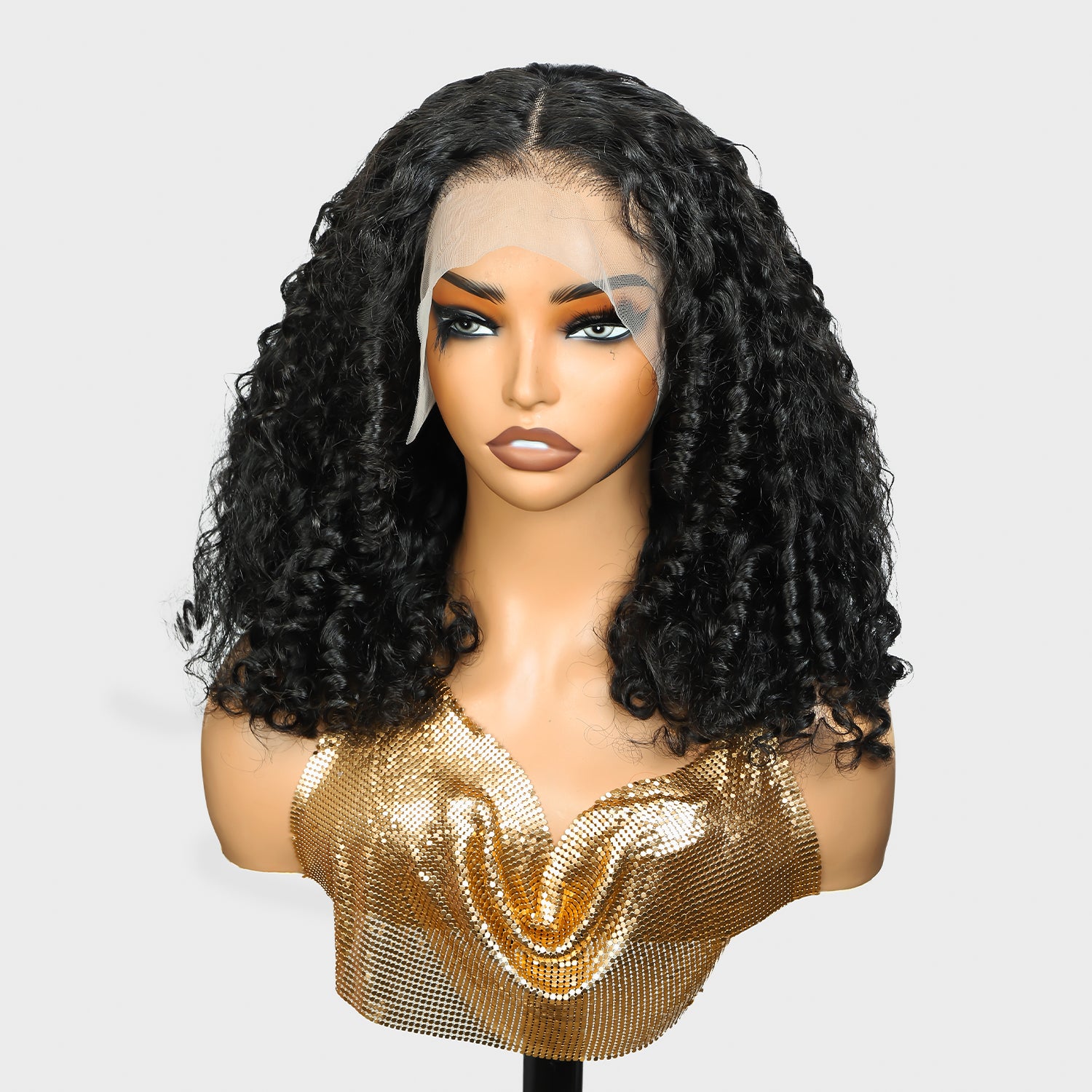 Hairsmarket 250% Density Spanish Curly Hair 13x4 5x5 HD Transparent Lace Front Wig Natural Human Hair Wig