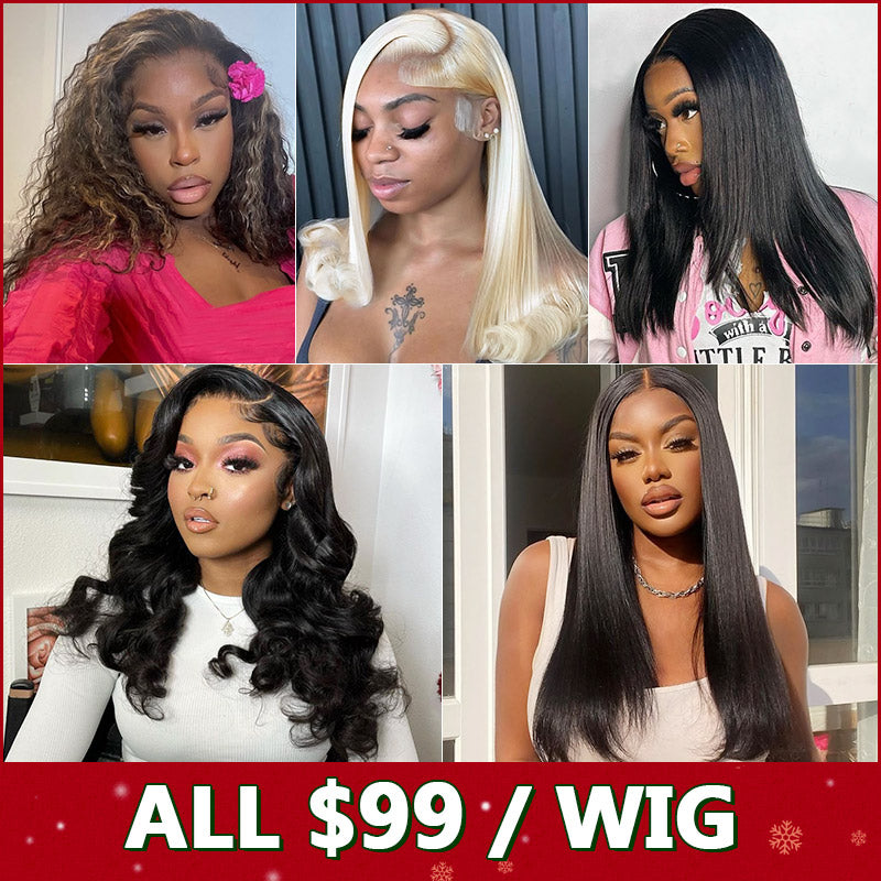(Super Sale) $99 For 20'' Lace Wig 4x4/13x4 HD Transparent Lace Front Human Hair Wigs