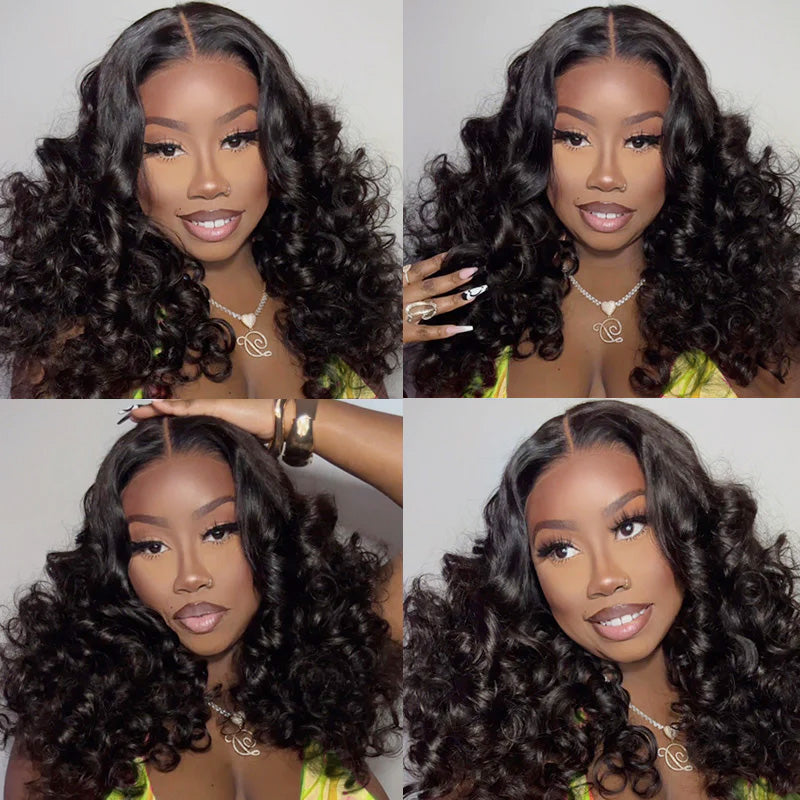 Hairsmarket Funmi Curly 13x4 Lace Front Wigs Thick Layered Bouncy Wavy Egg Curl Wig 250% Density