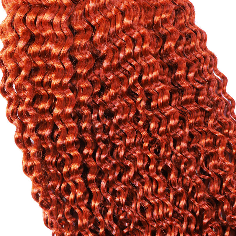 Ginger Human Braiding Hair Orange Ginger Deep Wave Bulk Human Hair For Braiding Colorful Human Hair Extensions