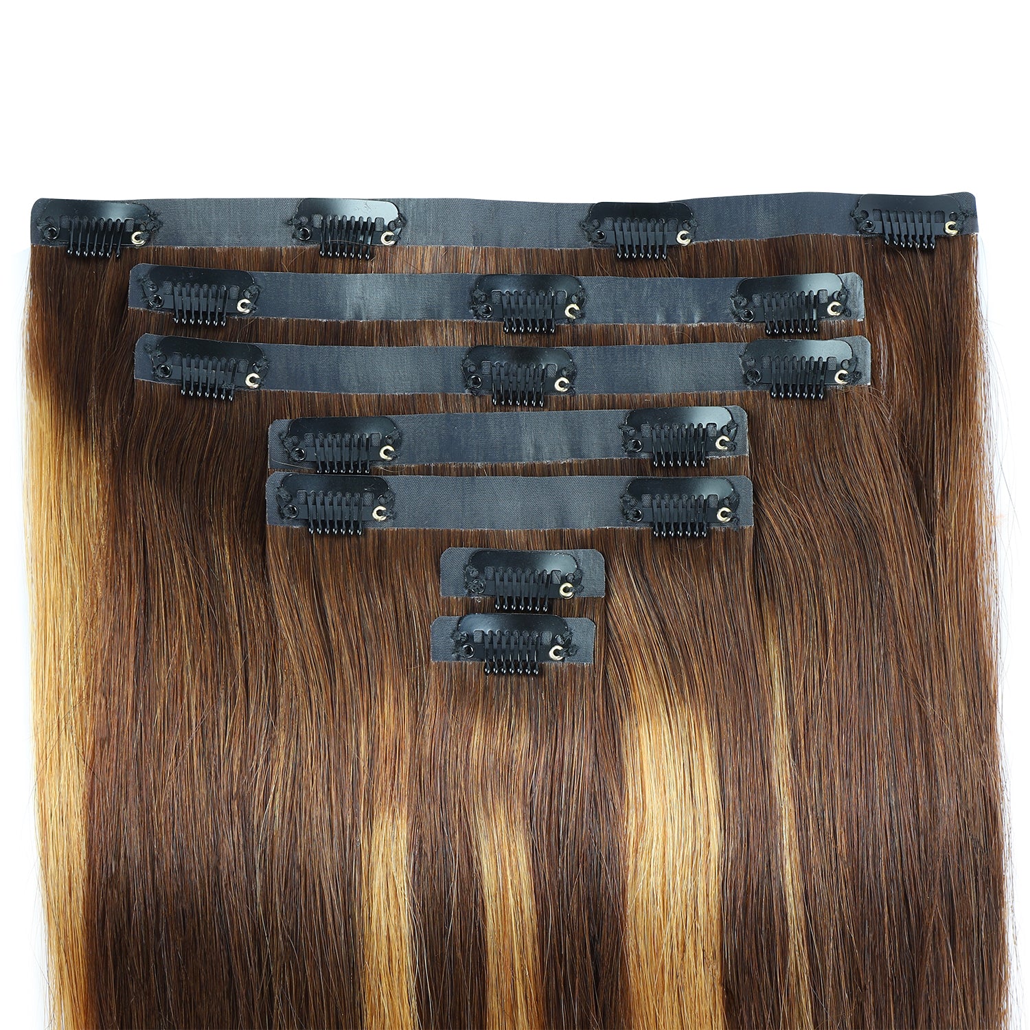 Highlight Honey Blonde Straight Virgin Human Hair Clip Hair Extensions Real Hair 9 pcs /7 pcs 135g