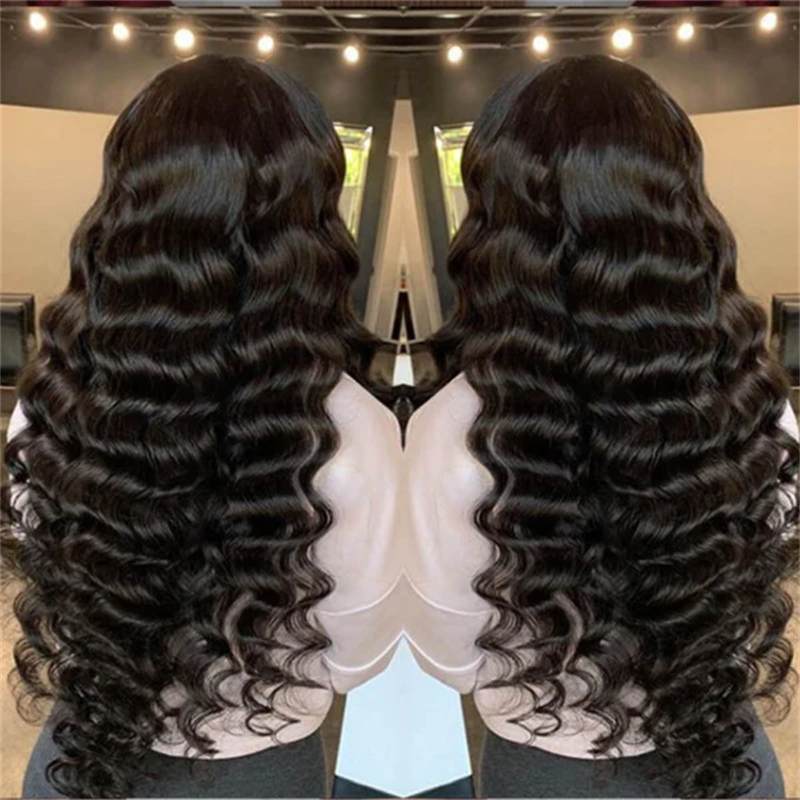 Double Drawn Hair Loose Deep Wave HD Lace Wigs Human Hair 13x4 Lace Frontal Wig