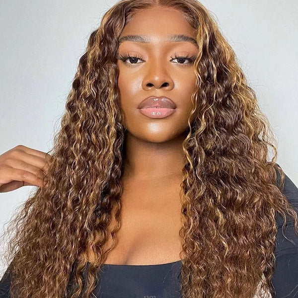 Blonde Highlight Glueless Wigs Deep Wave 13x4 Lace Front Wigs Beginner Friendly Wear & Go Wigs