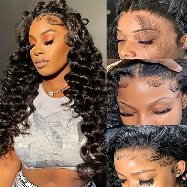 Hairsmarket 4x4 Lace Closure Wig Loose Deep Wave Wear And Go Glueless Human Hair HD Lace Wigs