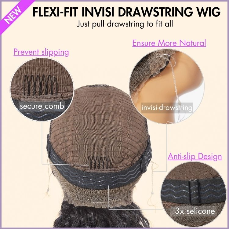 Hairsmarket Pull And Go Drawstring Deep Wave Lace Wig 13x4 HD Full Lace Frontal Wig Drawstring Wig Friendly For Beginners