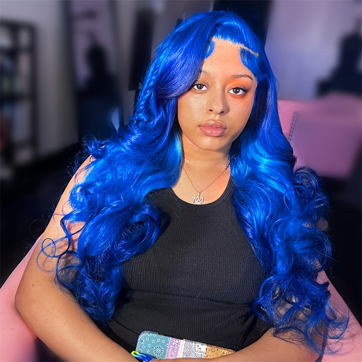 (Bogo Free)Hairsmarket Colored Lace Wigs Body Wave 13x4 HD Lace Front Wigs Pink/Blue/Red/Purple/Green Human Hair Wigs