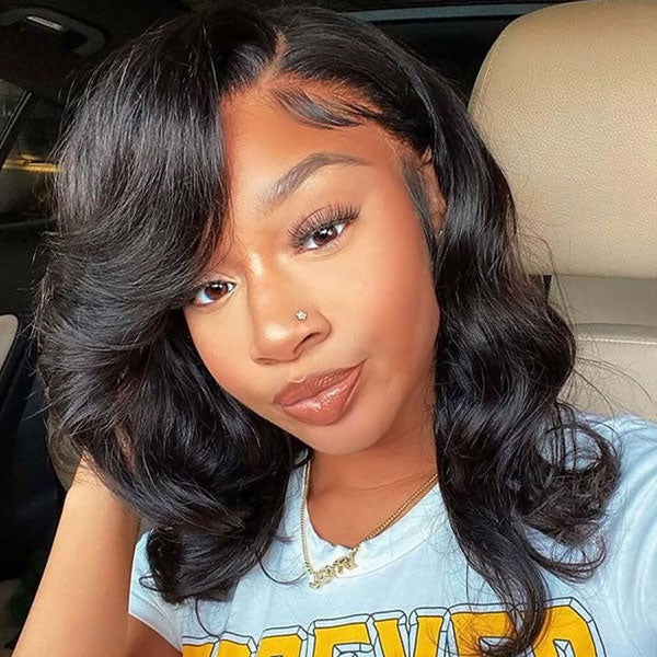 Body Wave Wear & Go Wigs Pre Cut 5x5 HD Lace Glueless Wig Short Bob Wigs