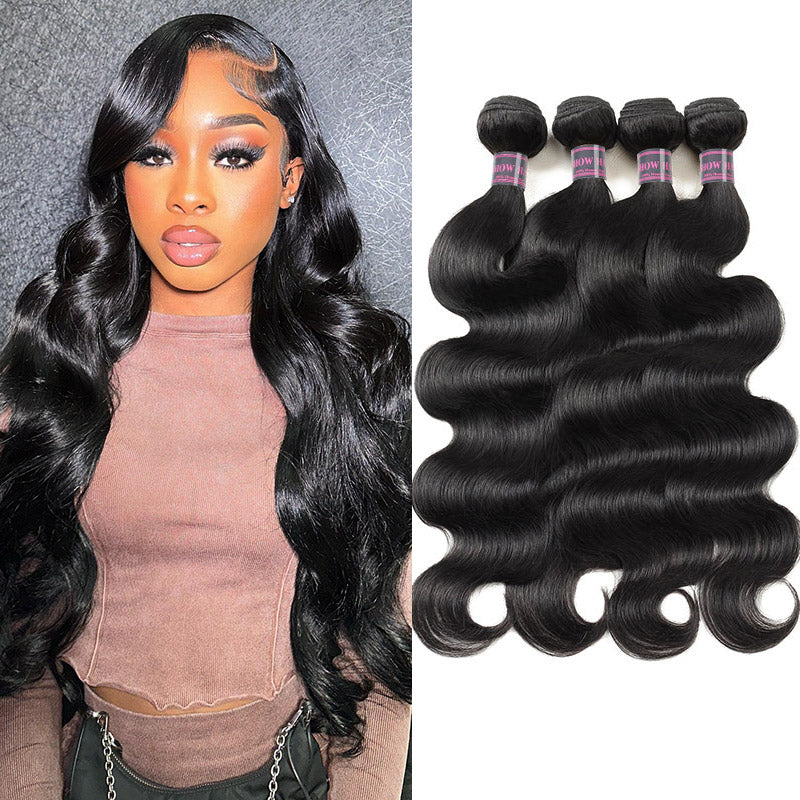 Ship From US | Hairsmarket Brazilian Hair Body Wave 4 Bundles Unprocessed 100% Human Hair Weave