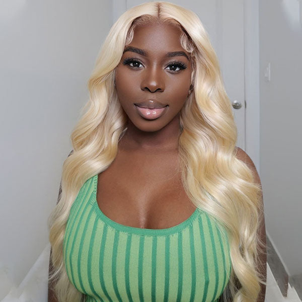 Wear & Go Glueless Wigs 613 Blonde Body Wave Lace Frontal Wigs 13x4 Lace Wigs No Glue