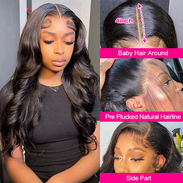 Wear & Go Wigs Body Wave 13x4 Lace Front Wig Pre Bleached Knots Ready To Go Wig