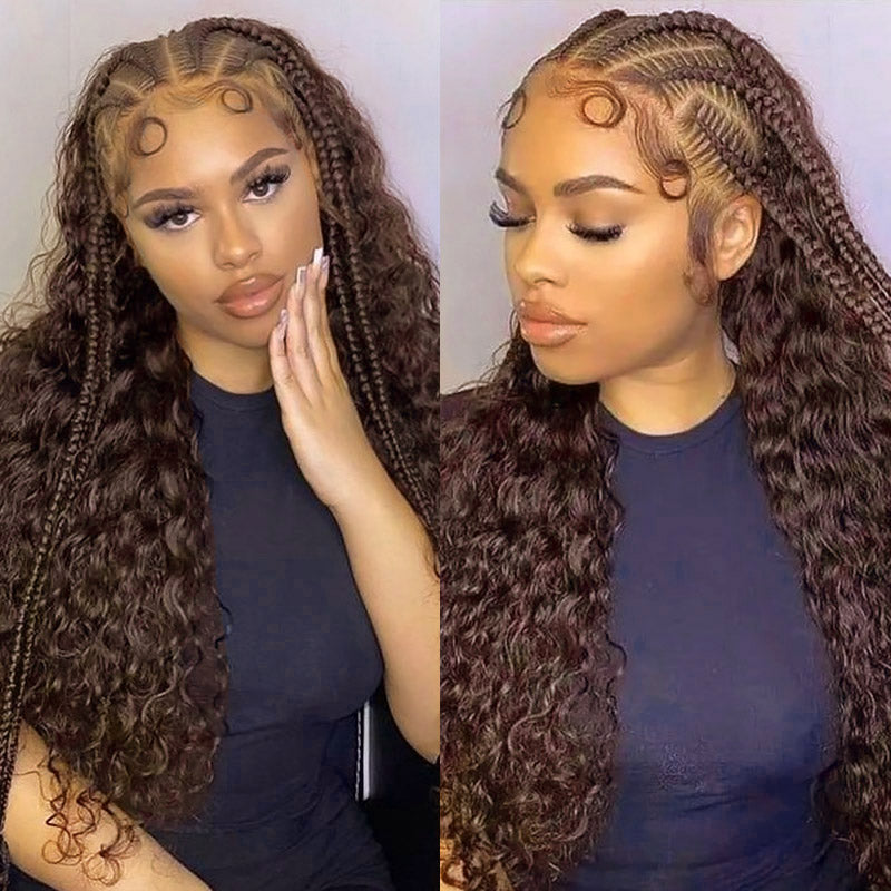 Dark Brown Deep Wave Bulk Hair For Braiding